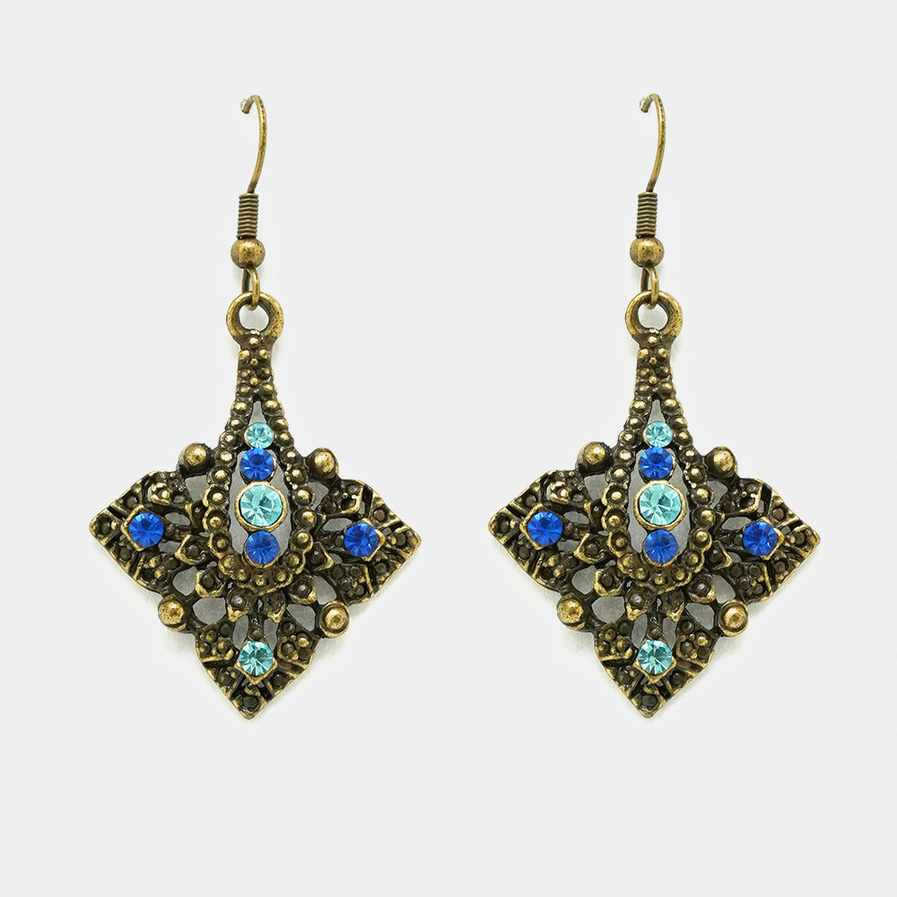 Florence Antique Style Oxidized Earrings
