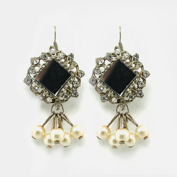 Oxidized Square Monalisa Earrings