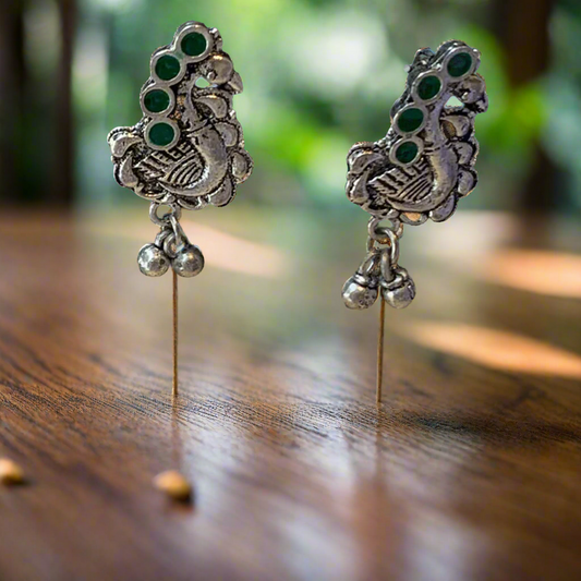 Sterling Silver Plated Oxidised Earrings