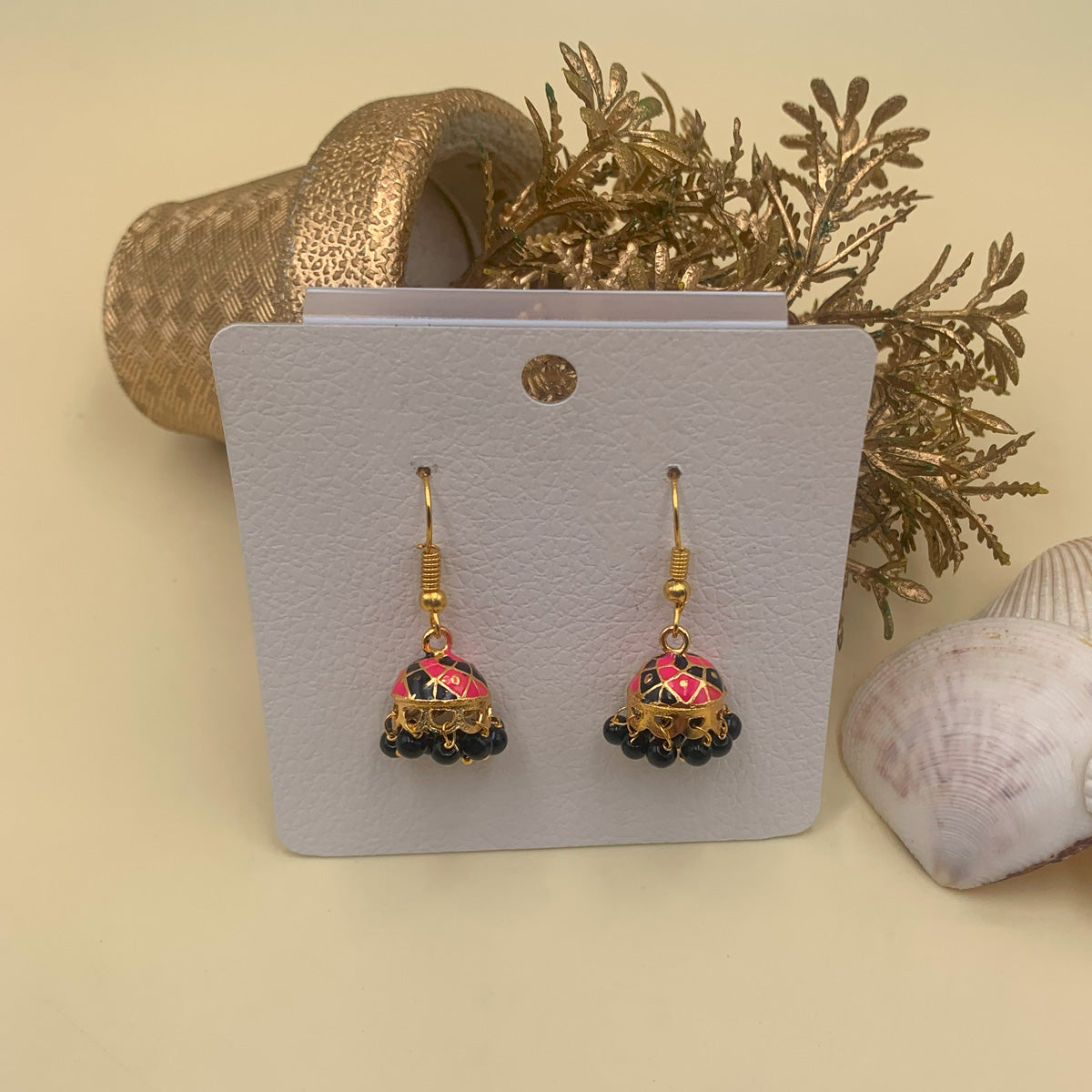 Indian Meenakari Jhumki Earrings