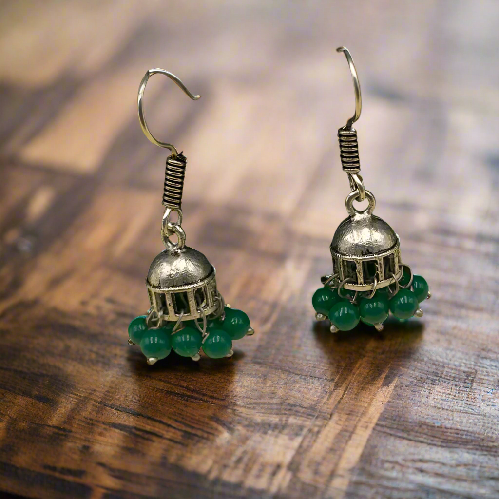 Indian Oxidised Jhumki Earrings