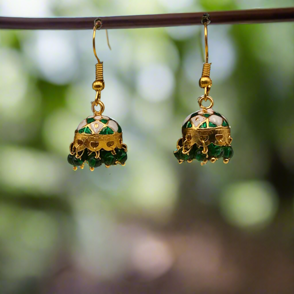 Indian Meenakari Jhumki Earrings