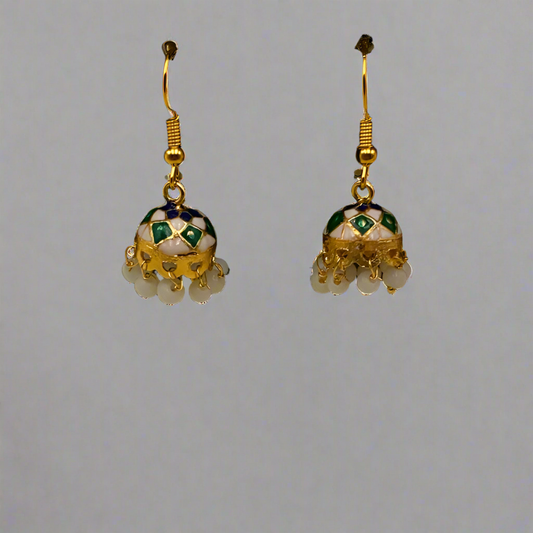 Indian Meenakari Jhumki Earrings