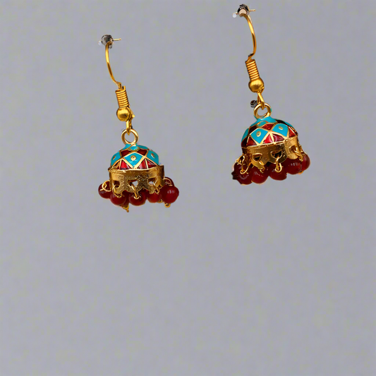 Indian Meenakari Jhumki Earrings