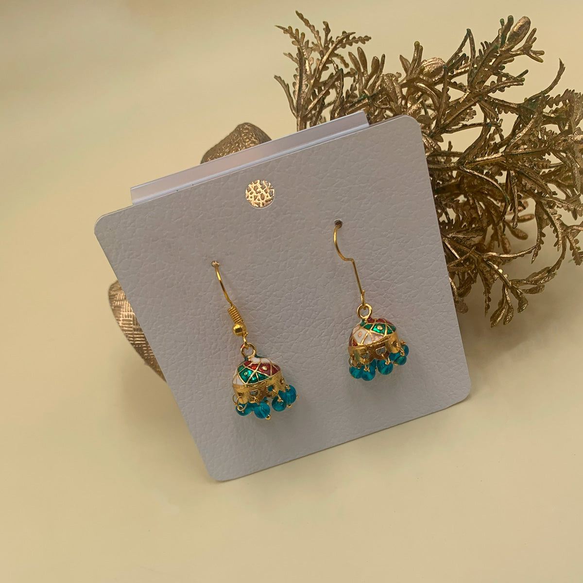 Indian Meenakari Jhumki Earrings