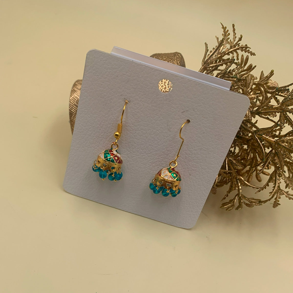 Indian Meenakari Jhumki Earrings