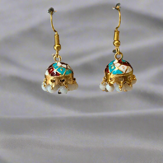 Indian Meenakari Jhumki Earrings