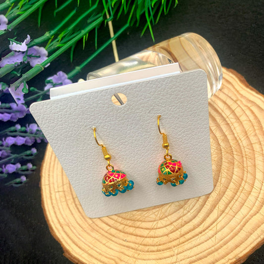 Indian Meenakari Jhumki Earrings