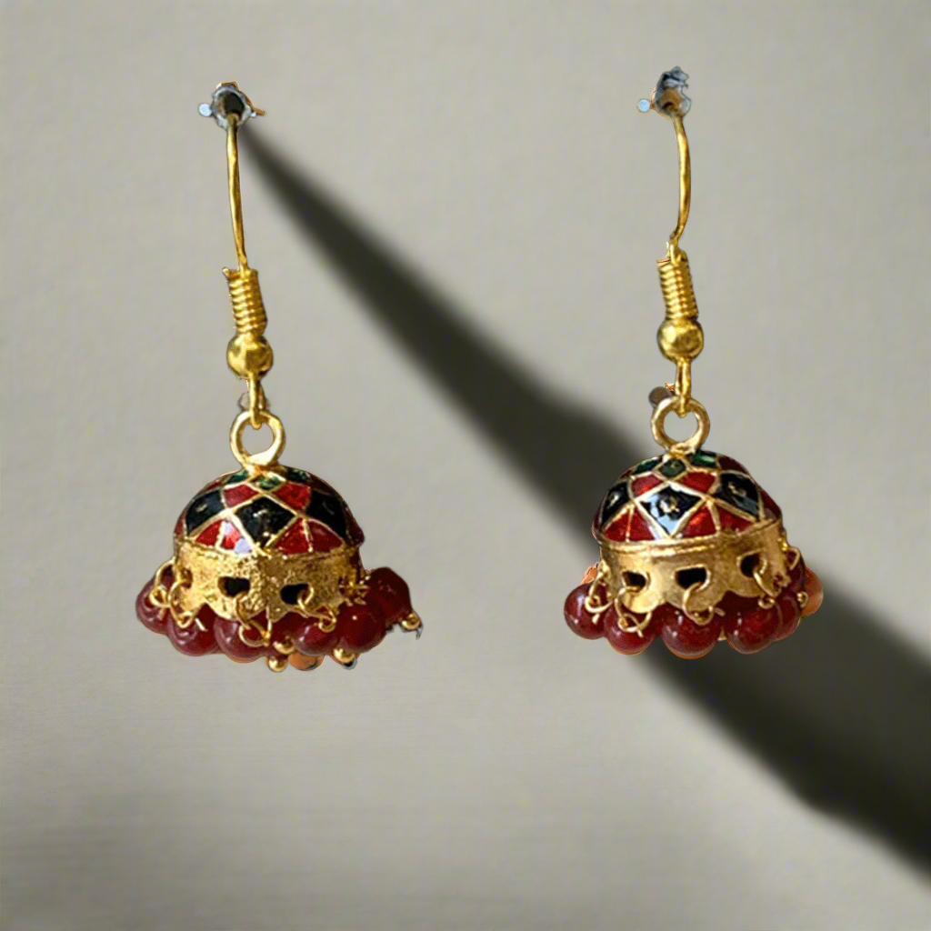 Indian Meenakari Jhumki Earrings