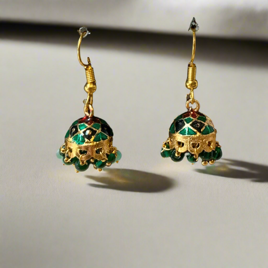 Indian Meenakari Jhumki Earrings