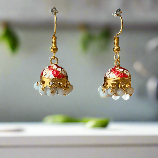 Indian Meenakari Jhumki Earrings