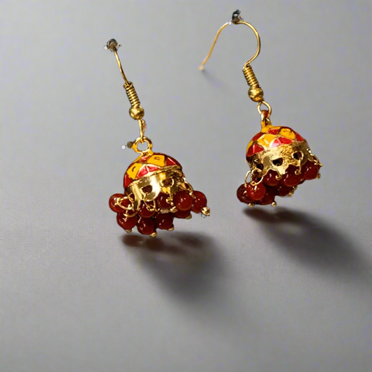 Indian Meenakari Jhumki Earrings