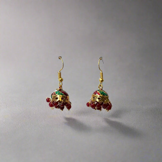 Indian Meenakari Jhumki Earrings