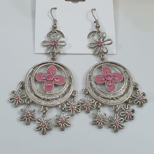 Floral Chandeliers Oxidised Earrings