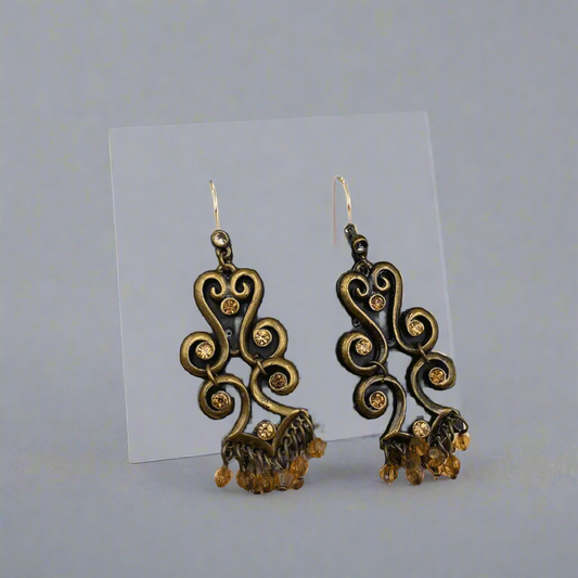 Chandeliers Tussles Oxidised Earrings