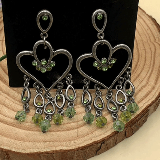 Heart Decor Oxidised Earrings