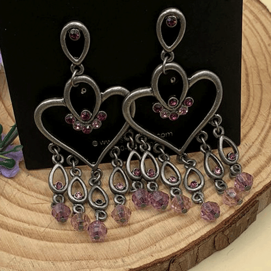 Heart Decor Oxidised Earrings