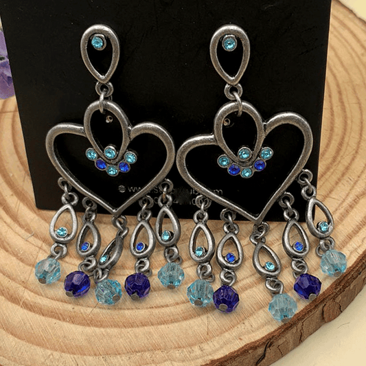 Heart Decor Oxidised Earrings