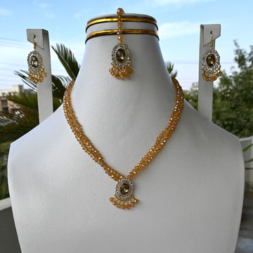 Sparkling Ovel Studded Necklace