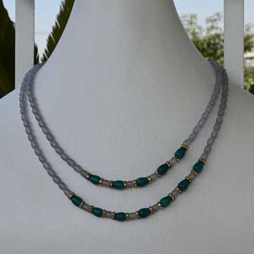Turquoise& Sterling Pearls Mala