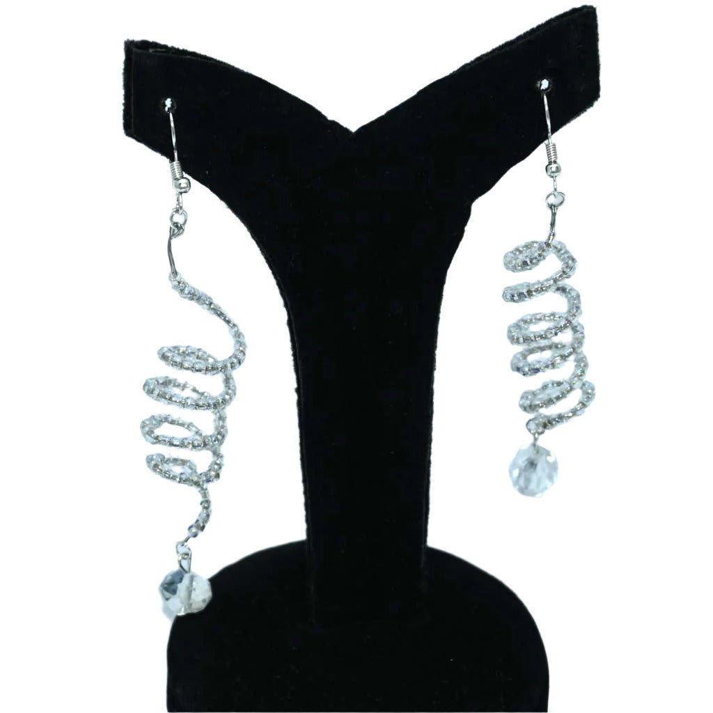 Silver Dome Flower Earrings
