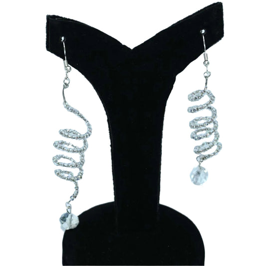 Silver Dome Flower Earrings