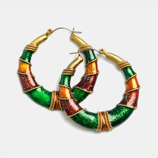 Elegant Large Hoops oxidized Earrings