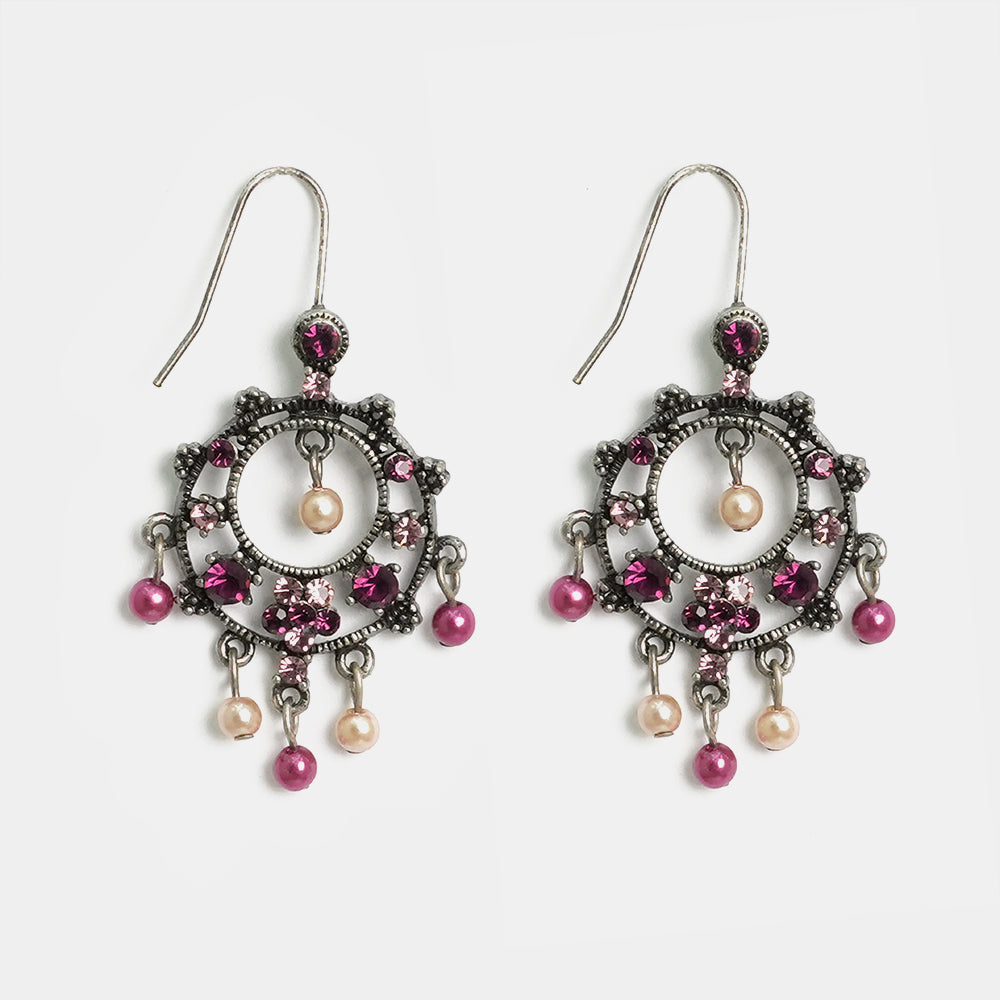 Emerald Oxidized Stones Earrings