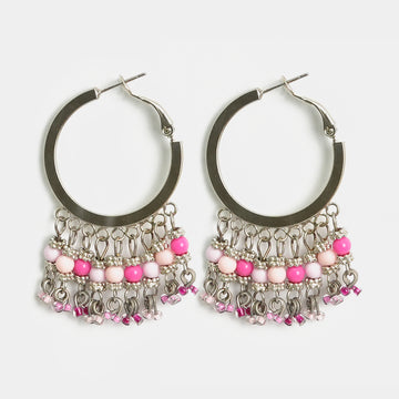 Large Bronze Metal Charm Oxidised Earrings