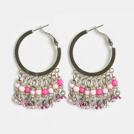 Large Bronze Metal Charm Oxidised Earrings