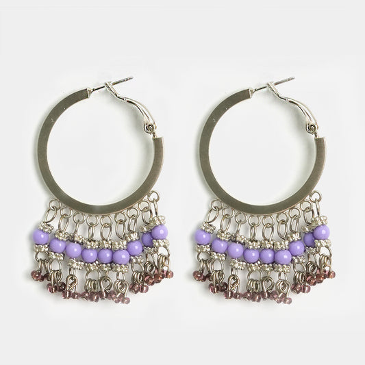 Large Bronze Metal Charm Oxidised Earrings