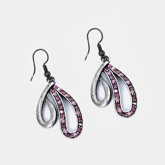 Vintage Swarovski Open Teardrop Oxidised Earrings