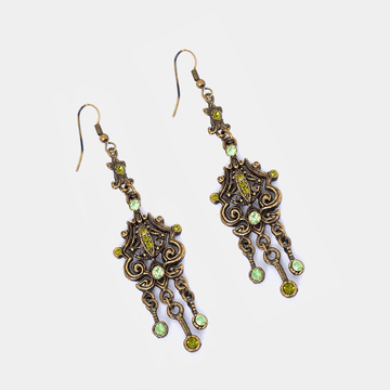 Chandelier Oxidized Long Earrings
