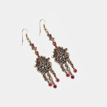 Chandelier Oxidized Long Earrings