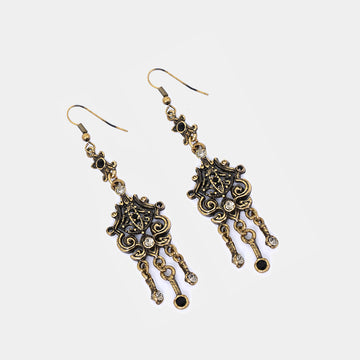 Chandelier Oxidized Long Earrings