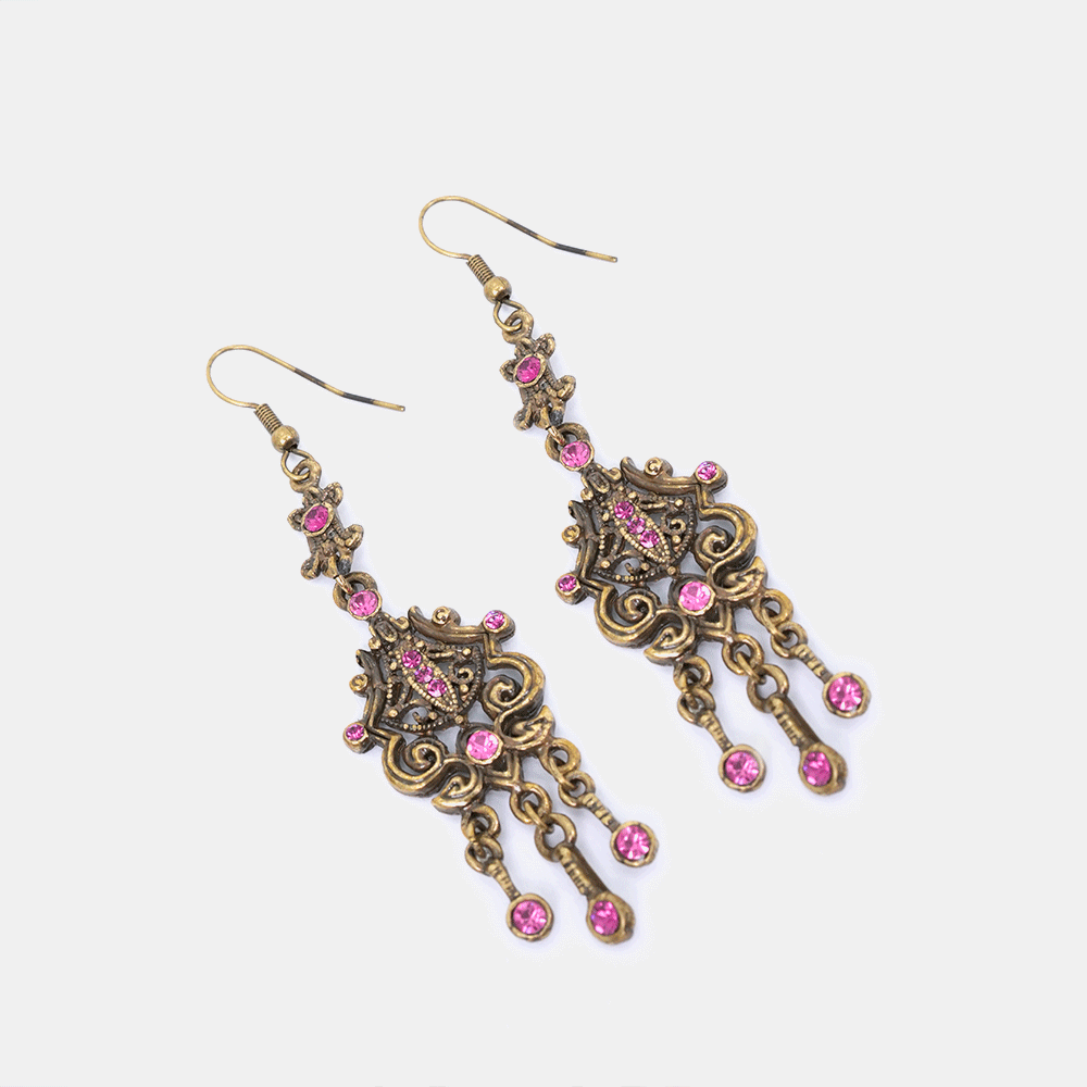 Chandelier Oxidized Long Earrings
