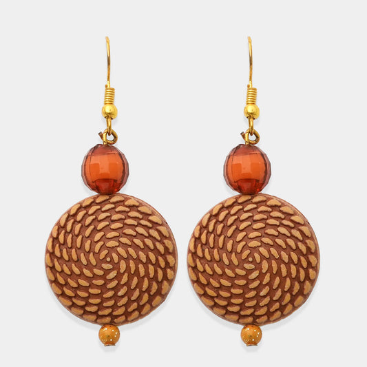 Wood Rattan Hoop Earrings