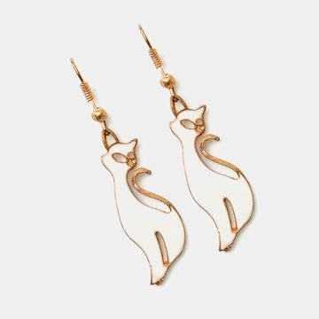 Vintage Dangle Cat Earrings