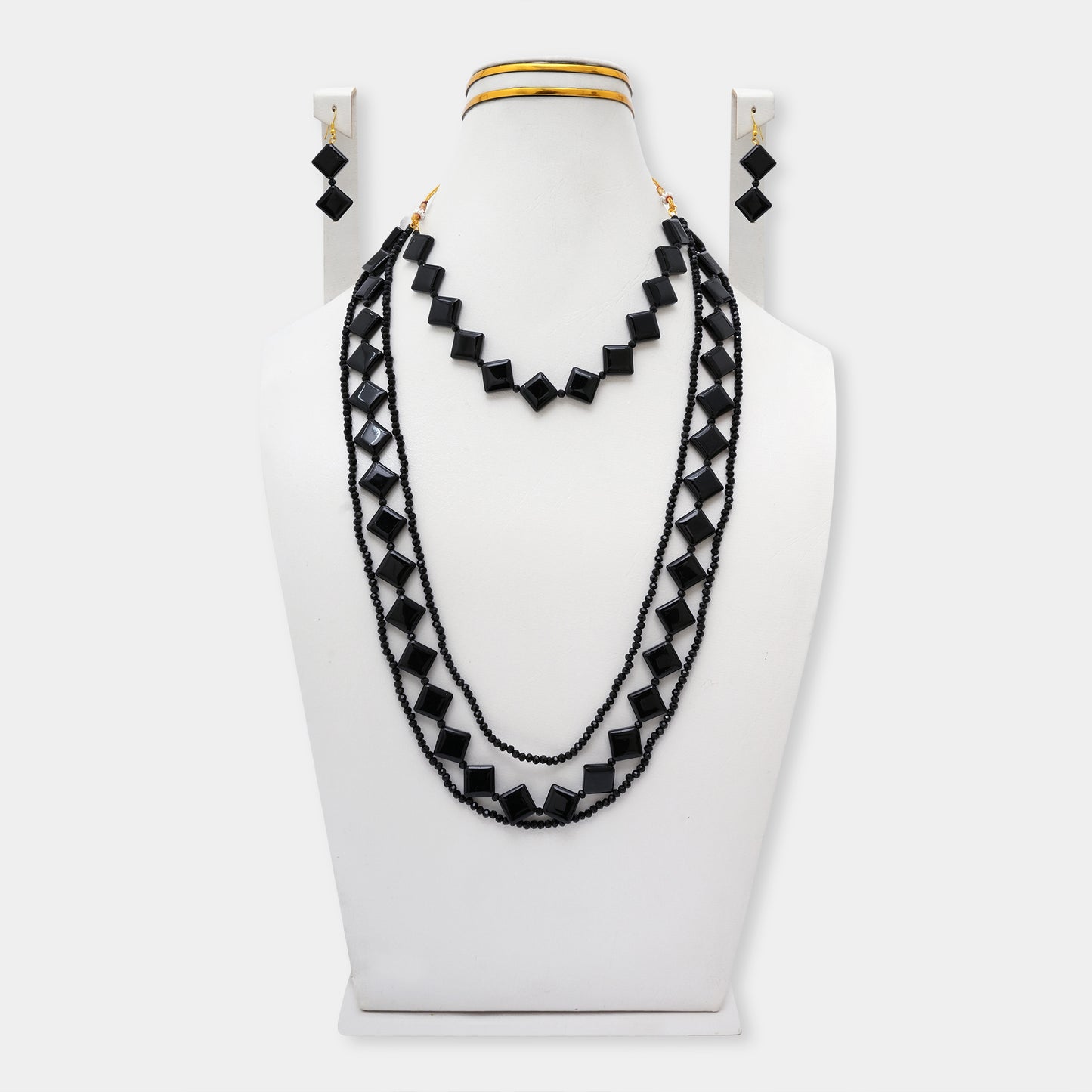 Crystal Cut Beaded Pearl Long Mala
