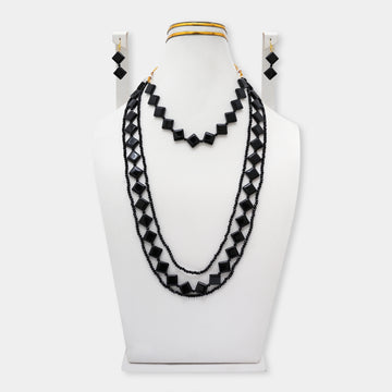 Crystal Cut Beaded Pearl Long Mala
