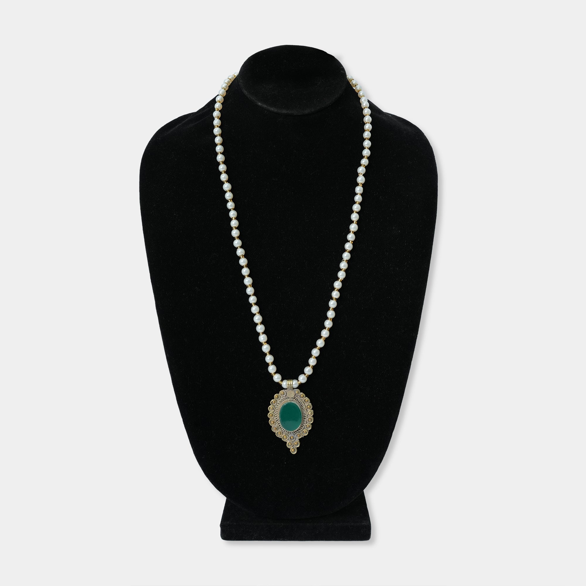 Premium Polki Drop Pearl Mala