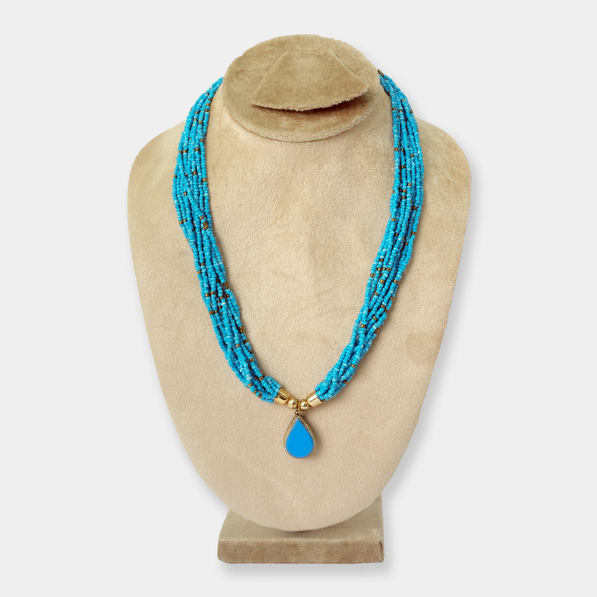 Traditional Blue Beaded Mala