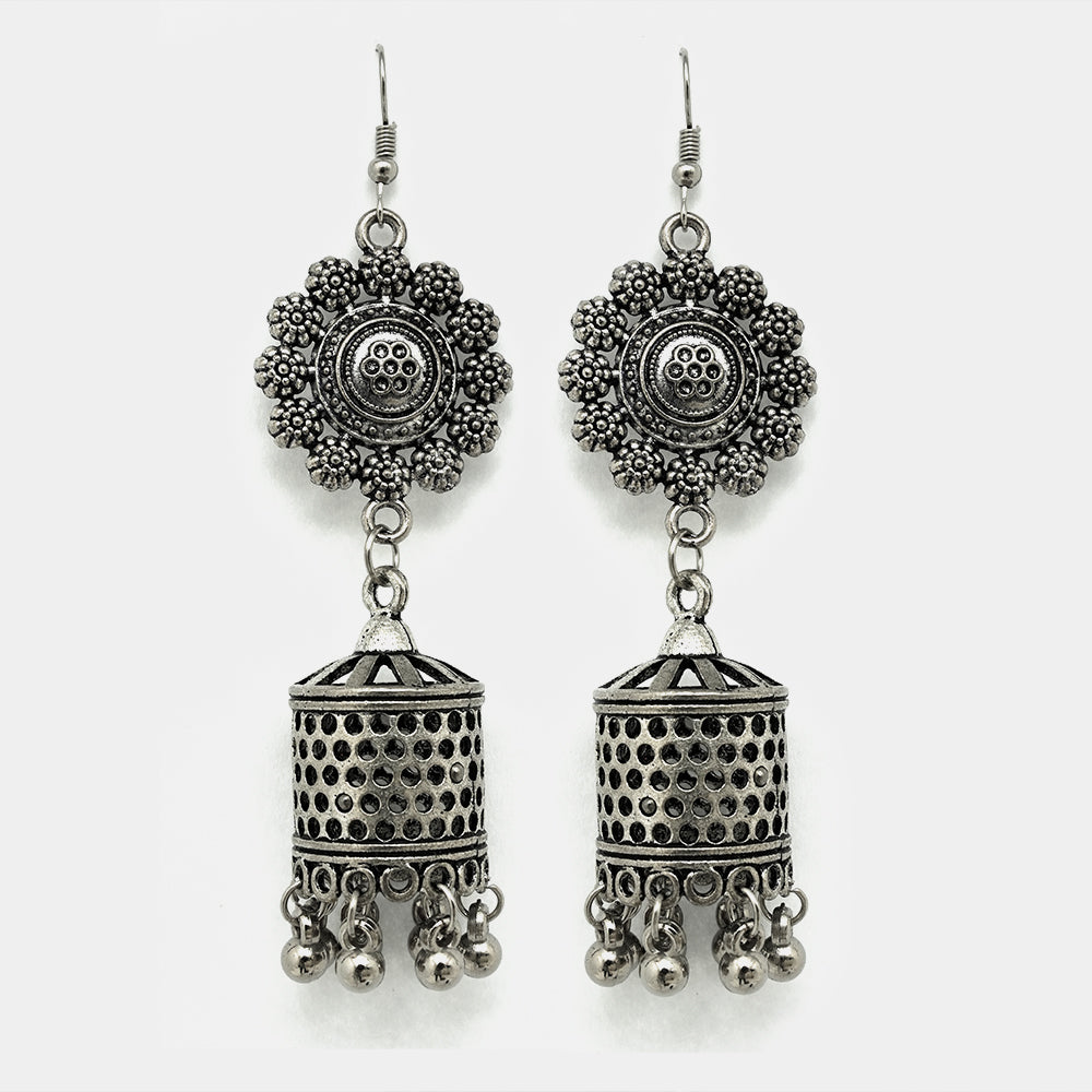 Indian Oxidized Jhumka Earrings