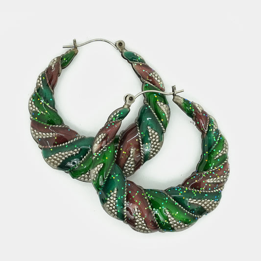 Large Hoops Oxidized Earrings