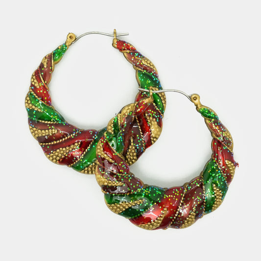 Large Hoops Oxidized Earrings
