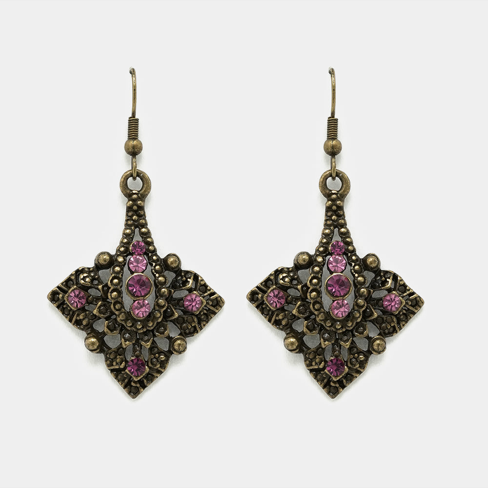 Florence Antique Style Oxidized Earrings