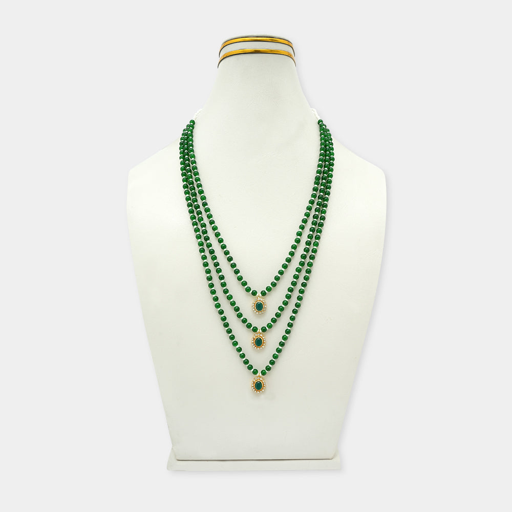 Traditional Green Pearl Pendant Mala