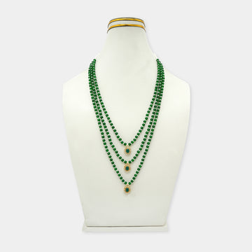 Traditional Green Pearl Pendant Mala