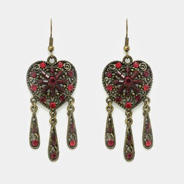 Crystal Rhinestone Oxidized Earrings