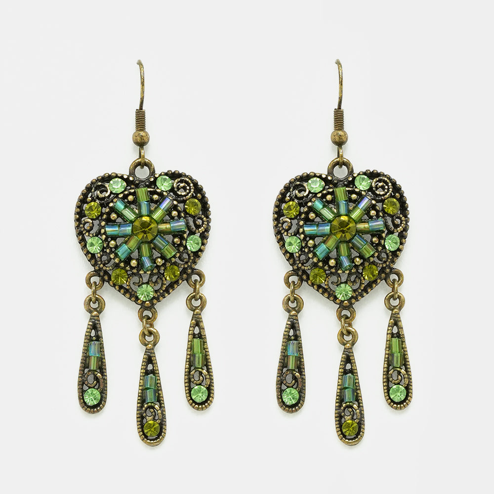 Crystal Rhinestone Oxidized Earrings